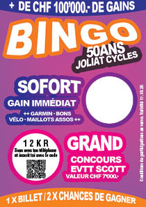 Billet Bingo 50 ans Joliat Cycles