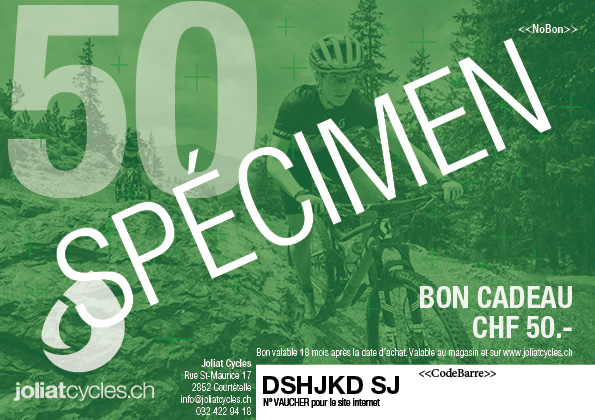 Joliat Cycles Bon cadeau Joliat Cycles CHF 50.-