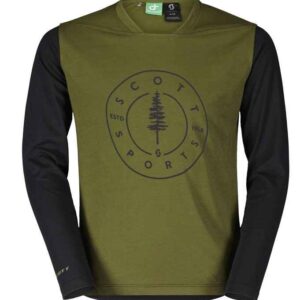SCOTT Maillot lg enfant Trail Flow 10 DRI LS – fir green/black