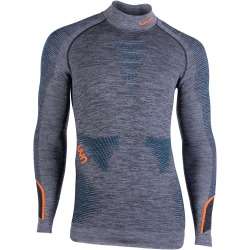 UYN Sous-vêt. homme lg manches AMBITYON (col) – black melange/atlantic/orange shiny