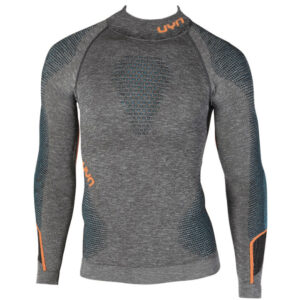 UYN Sous-vêt. homme lg manches AMBITYON (col) – black melange/atlantic/orange shiny