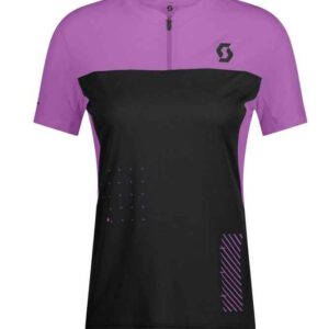 SCOTT Maillot crt dame Trail Vertic Zip – black/liquid purple