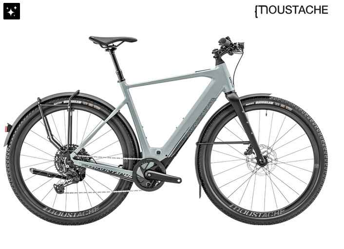 Moustache Dimanche 29.2 Gravel équipé (SX/400wh/Cues 10) – gris bleuté