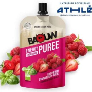 Baouw Purée énergétique Bio (90gr) – framboise fraise basilic